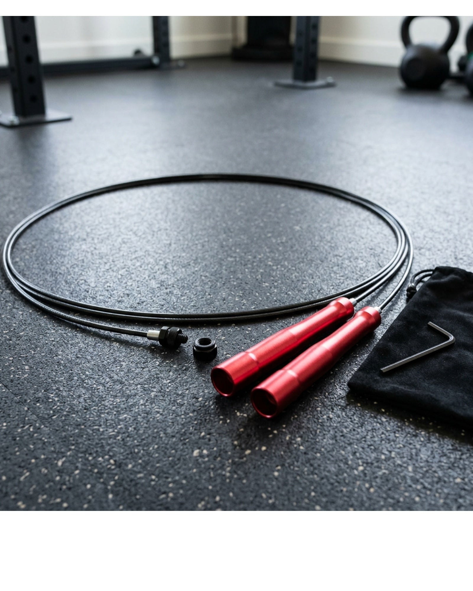Faeno Adjustable Bearing Speed Jump Rope 3 m Black Red - Lifestyle view